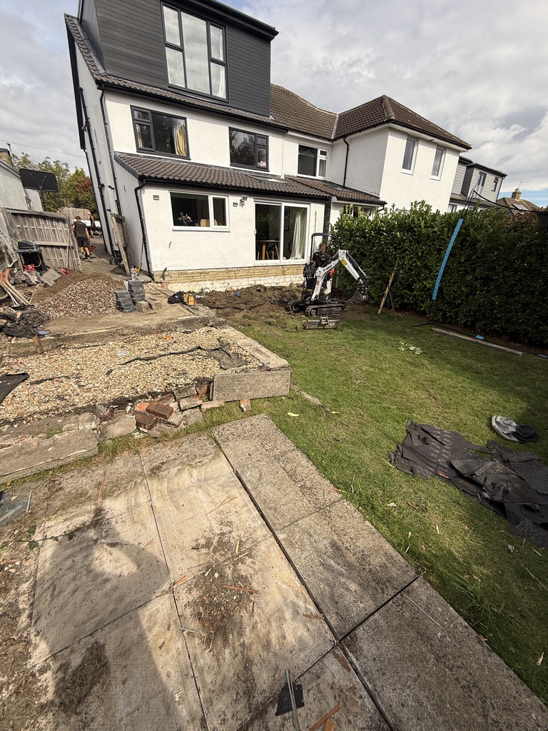 Excavation after removal of the old decking at the Horsforth garden