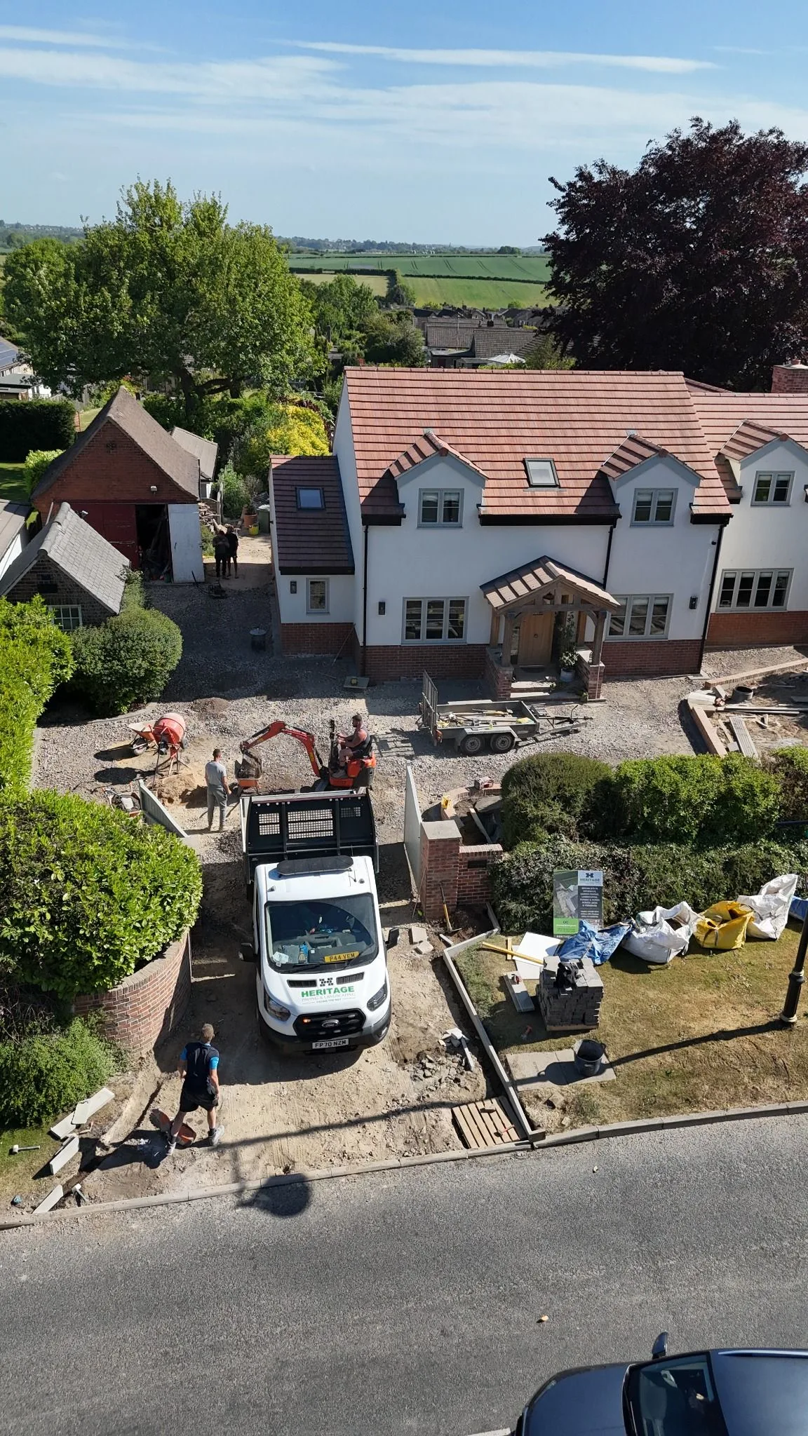 Heritage team carrying out full driveway excavation and groundwork