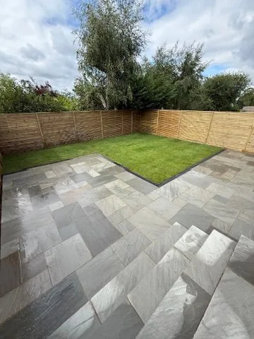 Completed patio and lawn in Adel Leeds