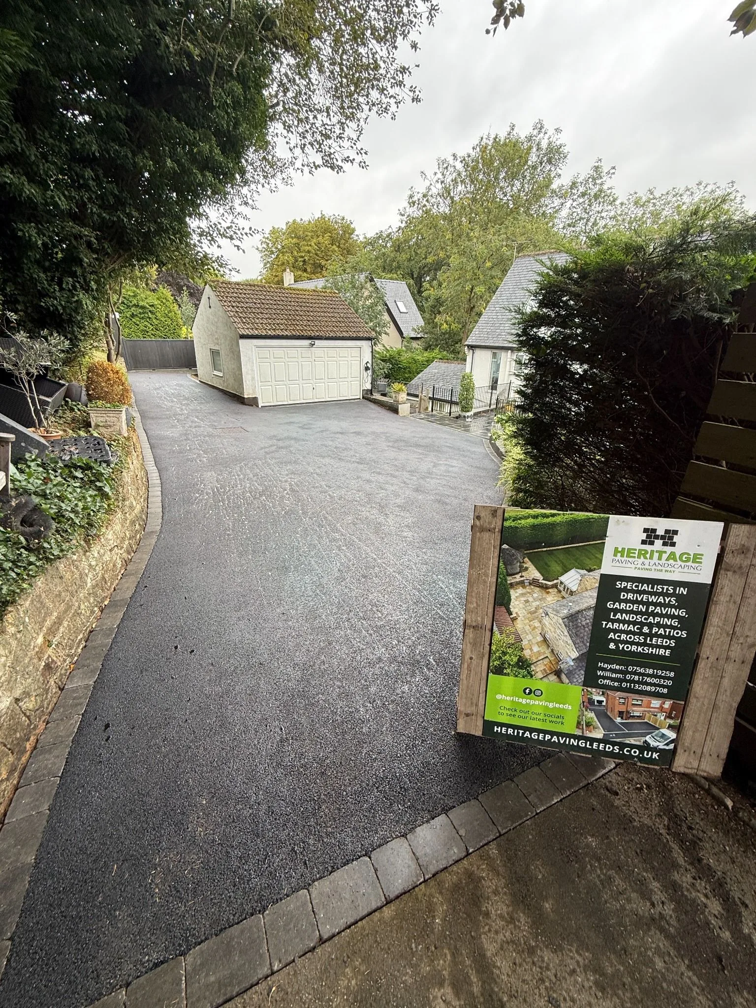 Detailed tarmac entrance by Heritage Paving