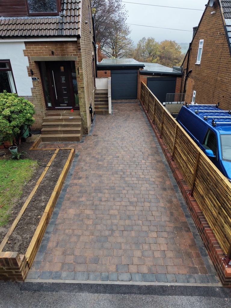Sorrento Tumbled 60mm block paving in Rustic Gold
